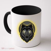 Cool Ghost Wolf Glowing Moon Coffee Mug thumb 0