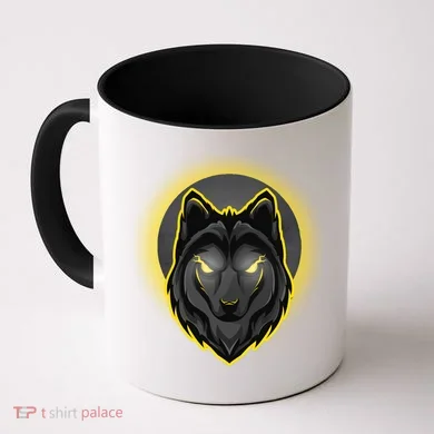 Cool Ghost Wolf Glowing Moon Coffee Mug