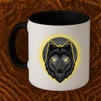 Cool Ghost Wolf Glowing Moon Coffee Mug thumb 2