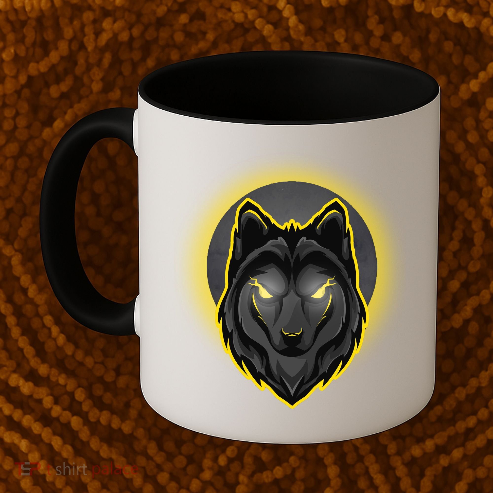 Cool Ghost Wolf Glowing Moon Coffee Mug