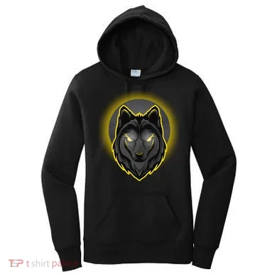 Cool Ghost Wolf Glowing Moon Women's Hoodie