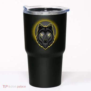 Cool Ghost Wolf Glowing Moon Tumbler