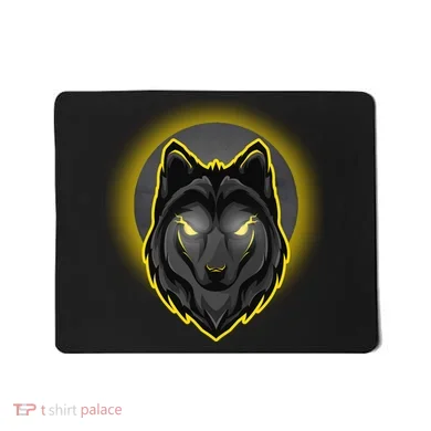 Cool Ghost Wolf Glowing Moon Mousepad