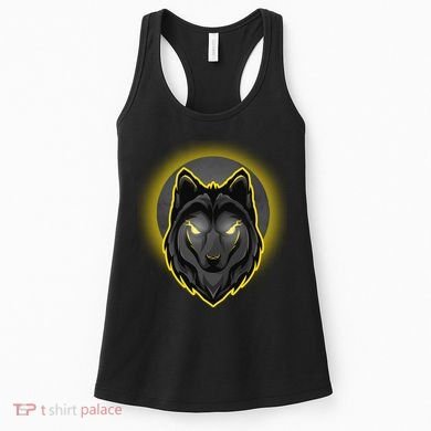 Cool Ghost Wolf Glowing Moon Women's Tank Top