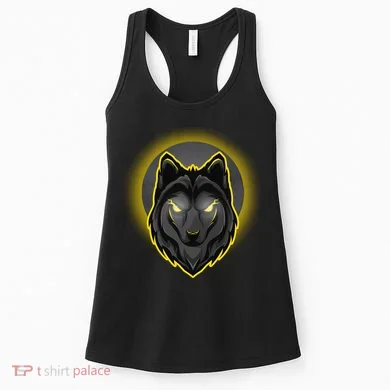 Cool Ghost Wolf Glowing Moon Women's Tank Top