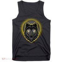Cool Ghost Wolf Glowing Moon Tank Top thumb 0