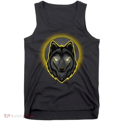 Cool Ghost Wolf Glowing Moon Tank Top