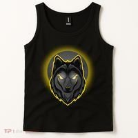 Cool Ghost Wolf Glowing Moon Tank Top thumb 2