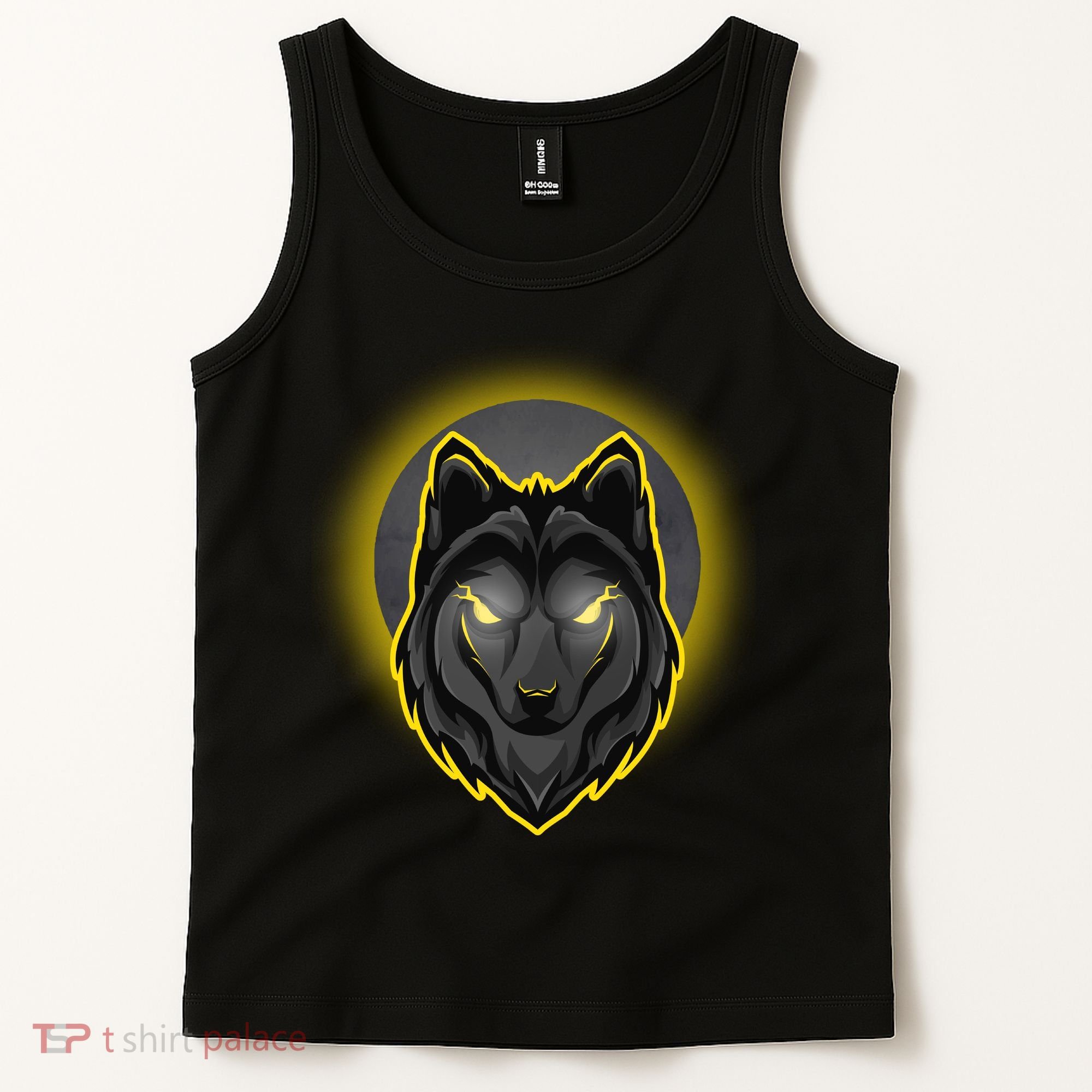 Cool Ghost Wolf Glowing Moon Tank Top