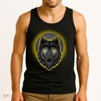 Cool Ghost Wolf Glowing Moon Tank Top thumb 3