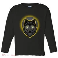 Cool Ghost Wolf Glowing Moon Toddler Long Sleeve thumb 0