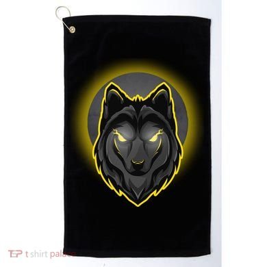 Cool Ghost Wolf Glowing Moon Golf Towel