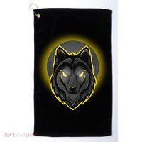Cool Ghost Wolf Glowing Moon Golf Towel thumb 0