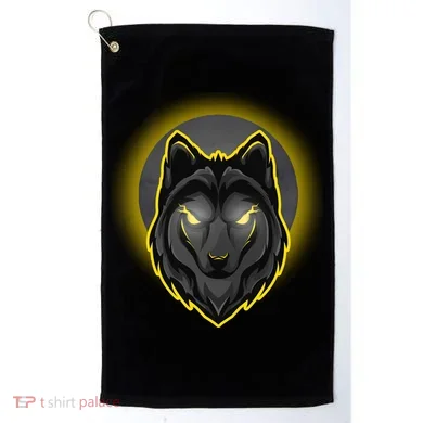Cool Ghost Wolf Glowing Moon Golf Towel