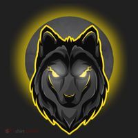 Cool Ghost Wolf Glowing Moon Golf Towel thumb 3
