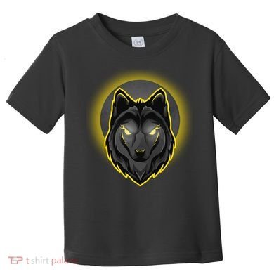 Cool Ghost Wolf Glowing Moon Toddler T-Shirt
