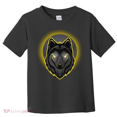 Cool Ghost Wolf Glowing Moon Toddler T-Shirt