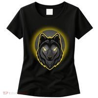 Cool Ghost Wolf Glowing Moon Women's T-Shirt thumb 0