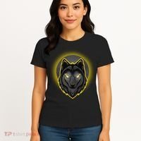 Cool Ghost Wolf Glowing Moon Women's T-Shirt thumb 4