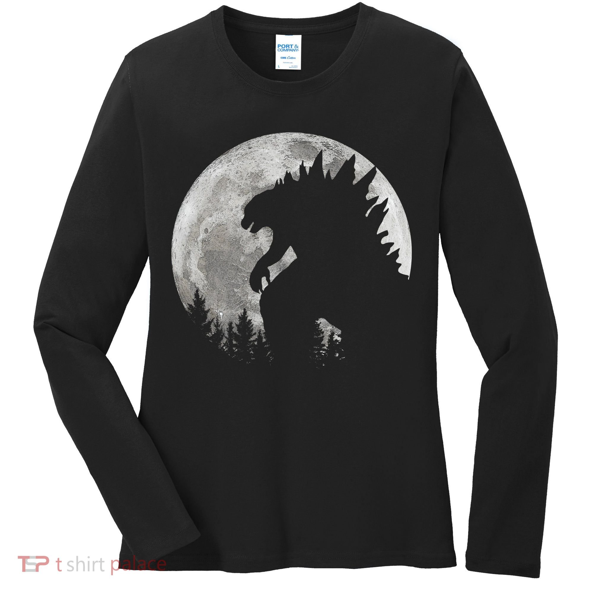 Cool Monster Full Moon Women's Long Sleeve Shirt