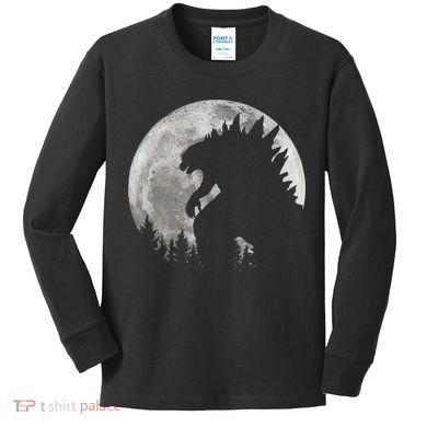 Cool Monster Full Moon Kids Long Sleeve Shirt