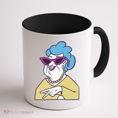 Cool Grandma Peace Sign Coffee Mug back