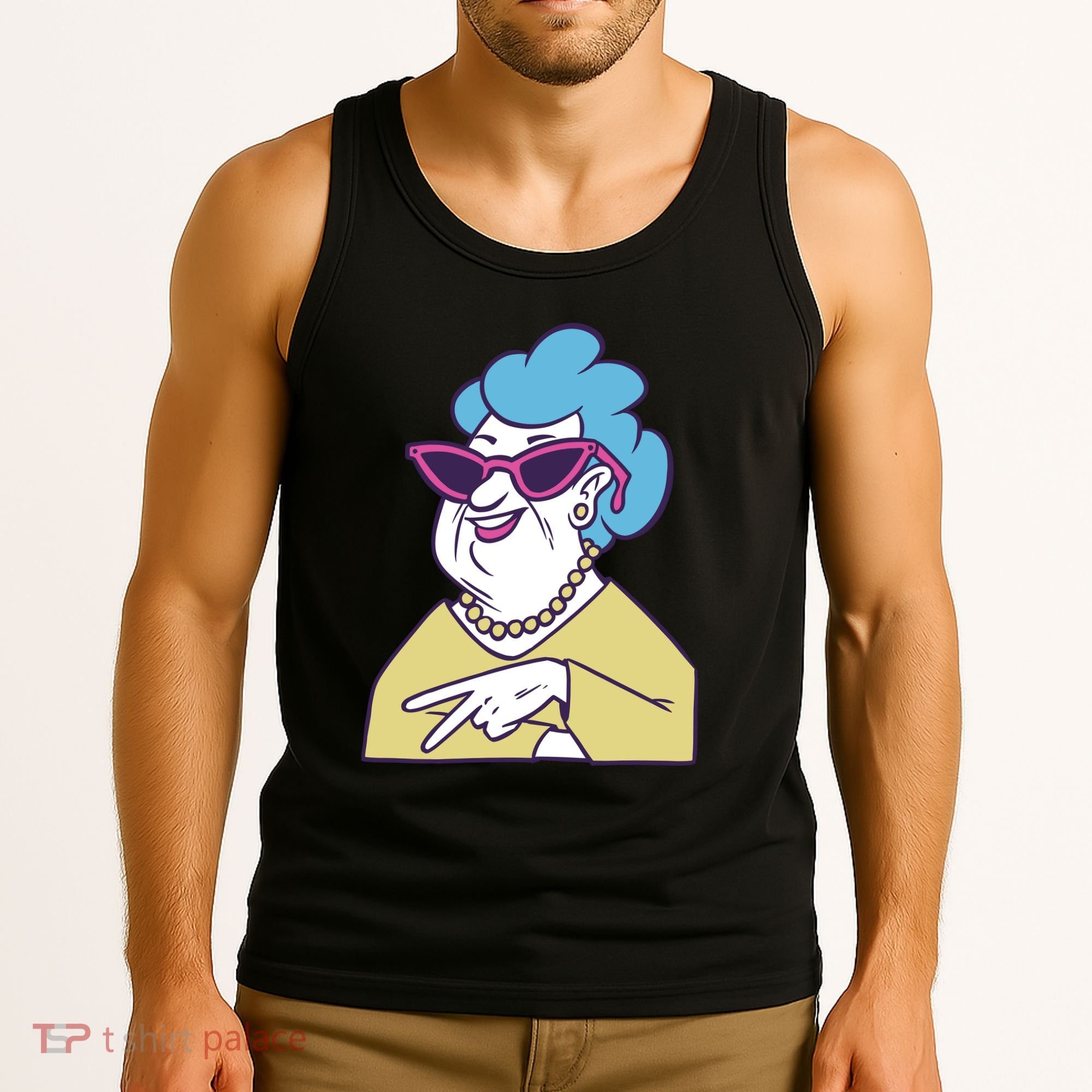 Cool Grandma Peace Sign Tank Top