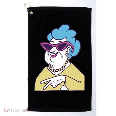 Cool Grandma Peace Sign Golf Towel