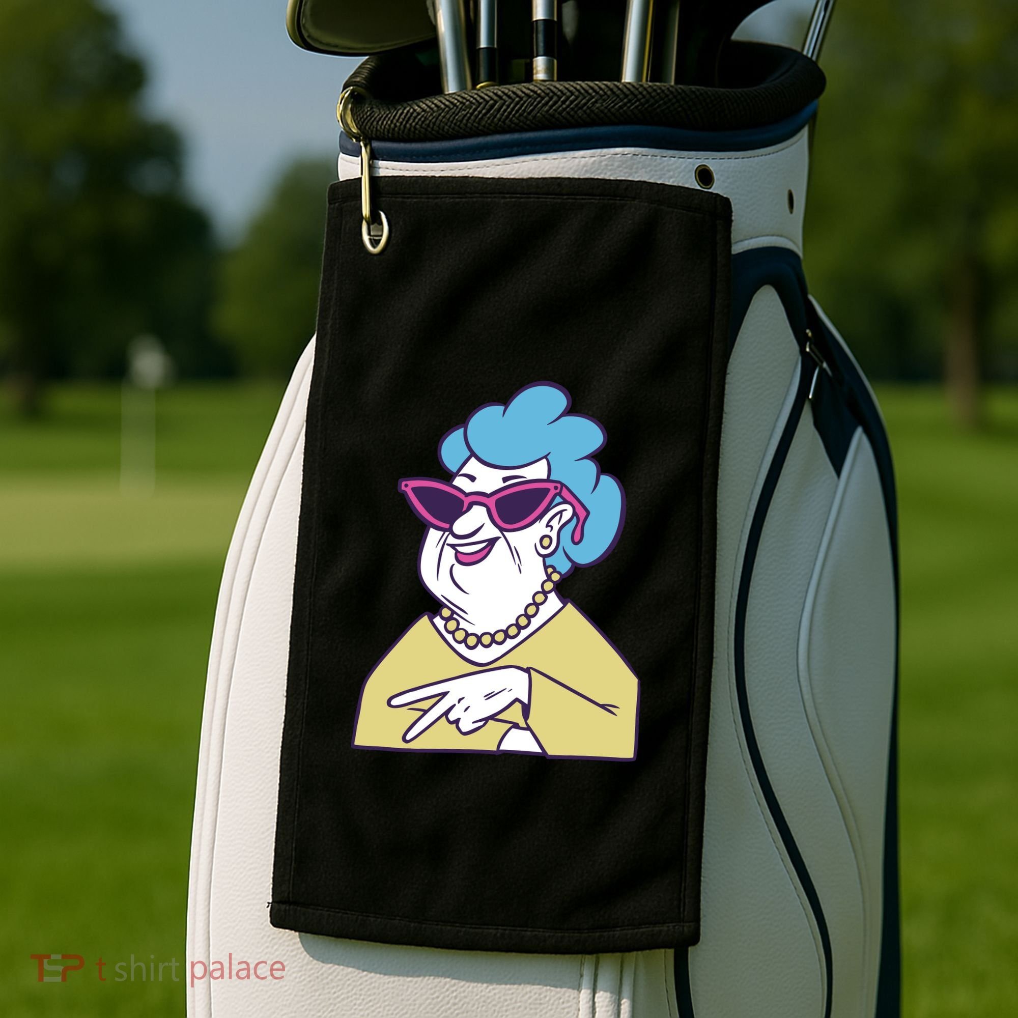 Cool Grandma Peace Sign Golf Towel