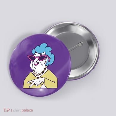 Cool Grandma Peace Sign Button