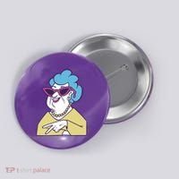 Cool Grandma Peace Sign Button thumb 0