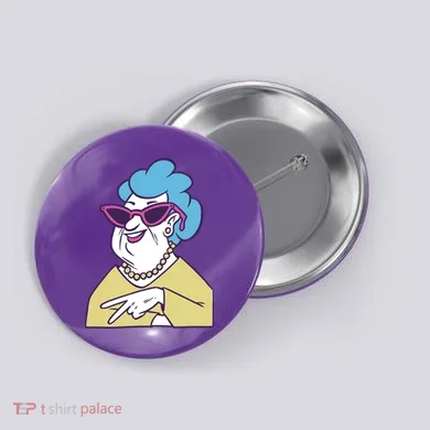 Cool Grandma Peace Sign Button