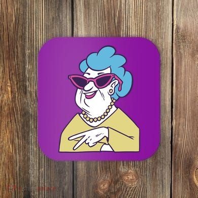 Cool Grandma Peace Sign Coaster