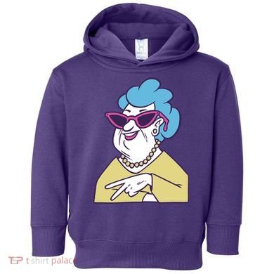 Cool Grandma Peace Sign Toddler Hoodie