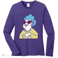 Cool Grandma Peace Sign Women's Long Sleeve Shirt thumb 0