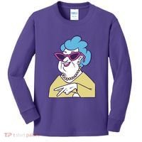 Cool Grandma Peace Sign Kids Long Sleeve Shirt thumb 0