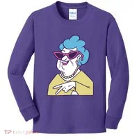 Cool Grandma Peace Sign Kids Long Sleeve Shirt thumb 0