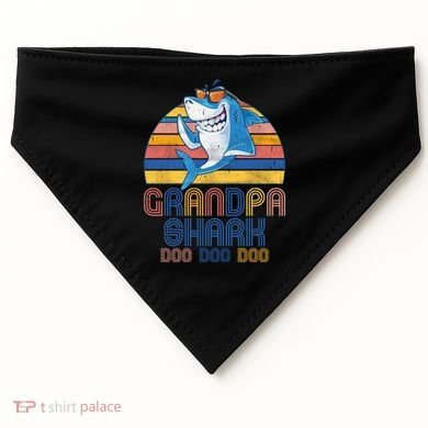 Cool Grandpa Shark Doo Doo Doo USA-Made Doggie Bandana