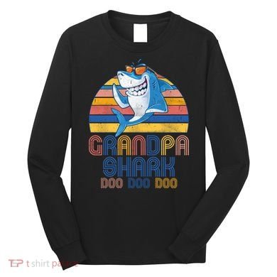 Cool Grandpa Shark Doo Doo Doo Long Sleeve Shirt