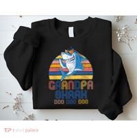 Cool Grandpa Shark Doo Doo Doo Sweatshirt thumb 2