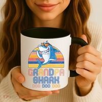 Cool Grandpa Shark Doo Doo Doo Coffee Mug thumb 3