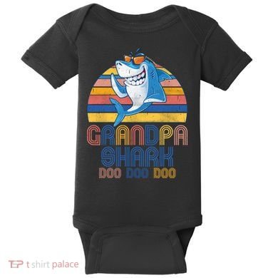 Cool Grandpa Shark Doo Doo Doo Baby Bodysuit