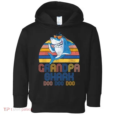 Cool Grandpa Shark Doo Doo Doo Toddler Hoodie