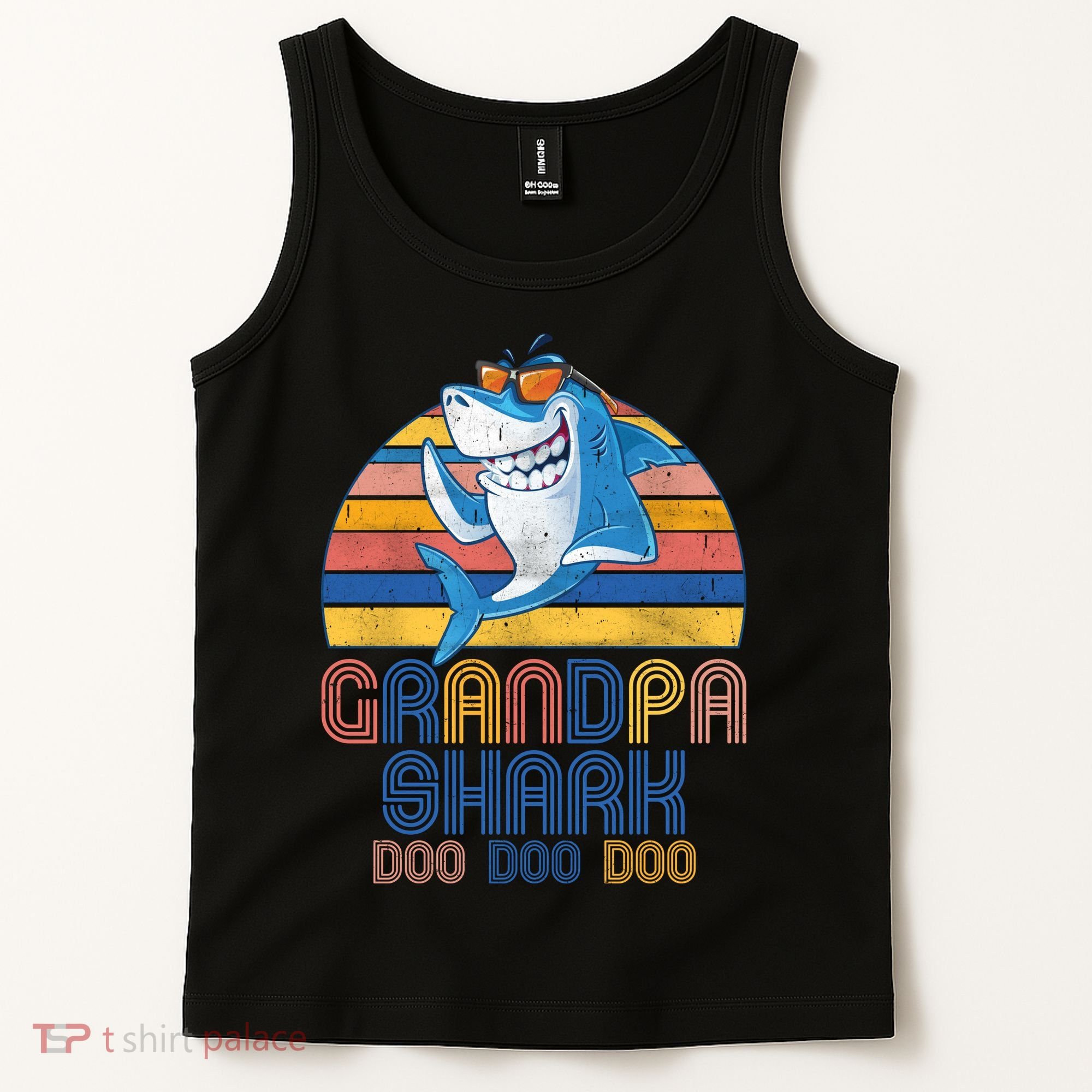 Cool Grandpa Shark Doo Doo Doo Tank Top