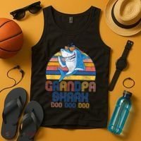 Cool Grandpa Shark Doo Doo Doo Tank Top thumb 4