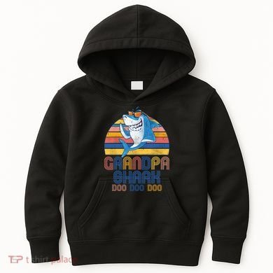 Cool Grandpa Shark Doo Doo Doo Kids Hoodie