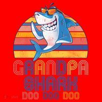 Cool Grandpa Shark Doo Doo Doo Santa Hat thumb 1