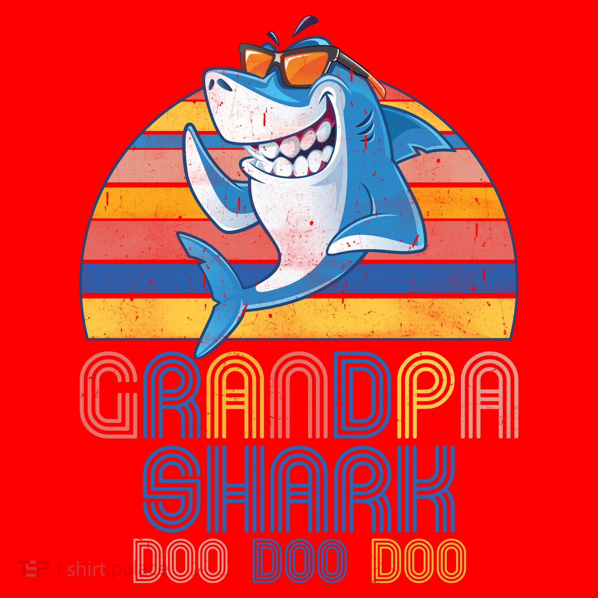Cool Grandpa Shark Doo Doo Doo Santa Hat
