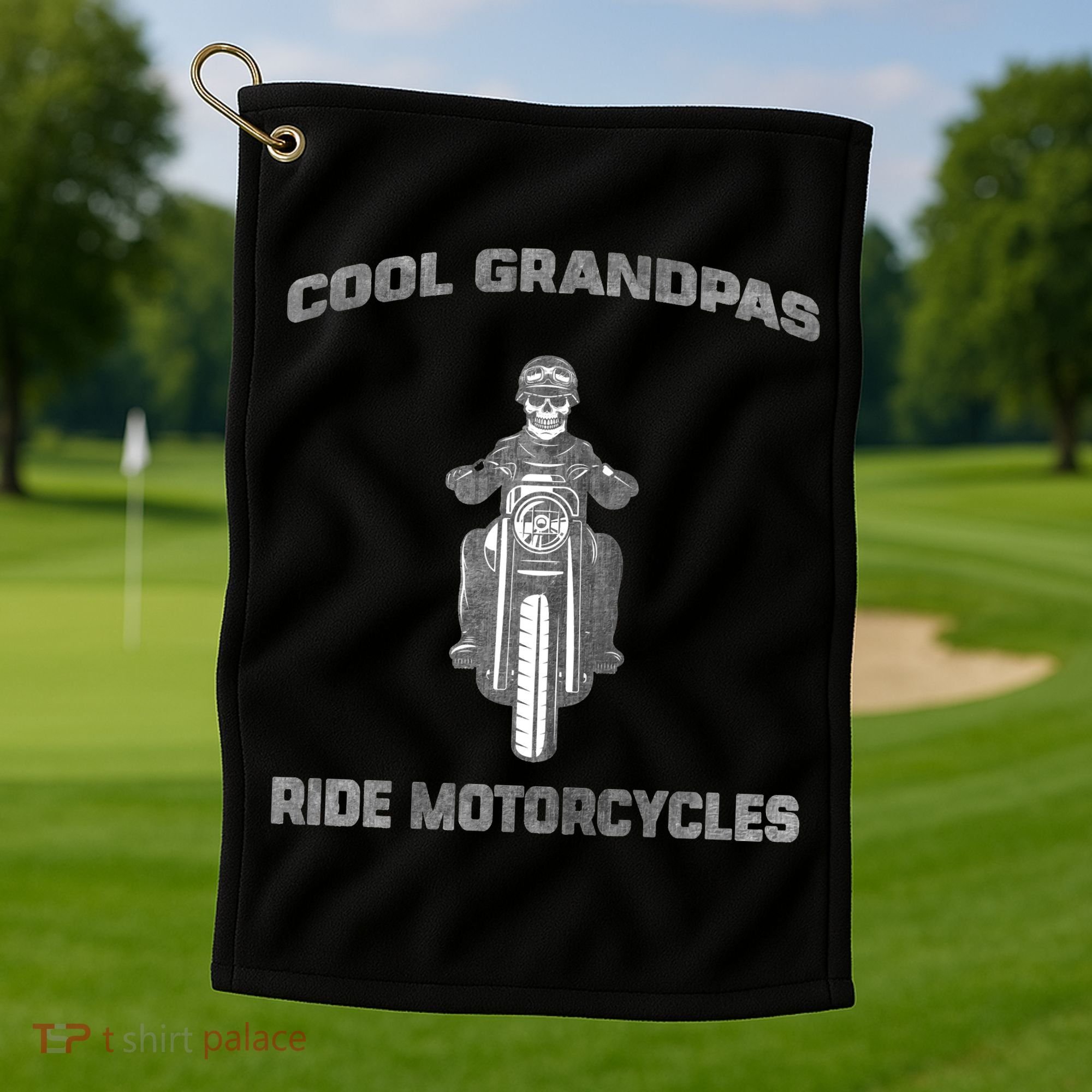 Cool Grandpas Ride Motorcycles Golf Towel
