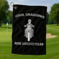 Cool Grandpas Ride Motorcycles Golf Towel thumb 1